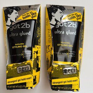 Schwarzkopf Got2b Ultra Glued Invincible Styling Hair Gel, 6 oz ~ 2 PACK